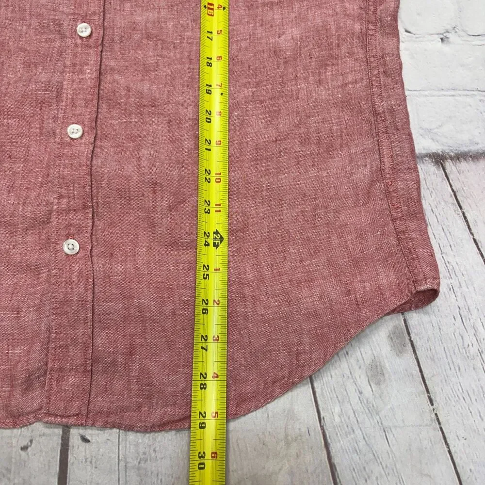 J. Crew Men Baird McNutt Irish Linen Button Down Shirt Size Medium Slim C131 -26